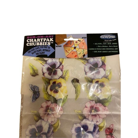 ChartPak Chubbies Rub On Floral Art Crafts Pansy Diy Decor - Picture 5 of 9